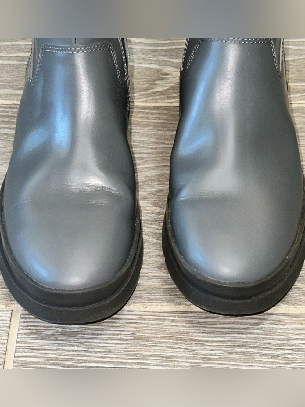Eileen Fisher Floyd Graphite Grey Waterproof Leather Women’s 8 Booties Normcore - Picture 8 of 13